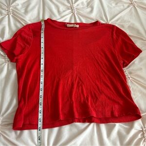 Alice & Olivia red crop shirt